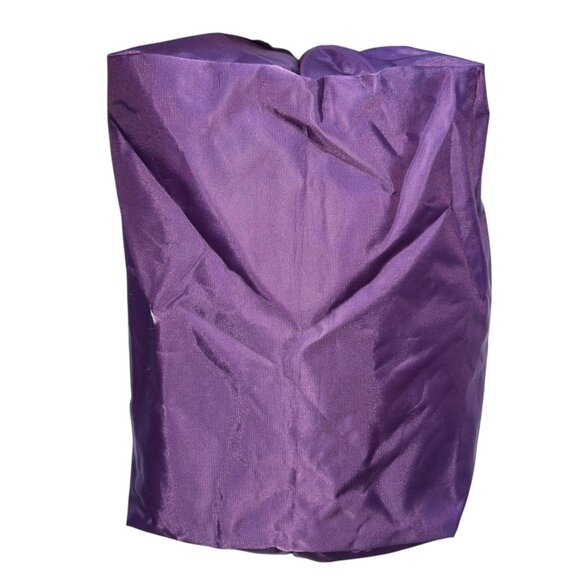 purple nylon leather handles pliage style zip small tote bag 13x8 - Picture 4 of 5